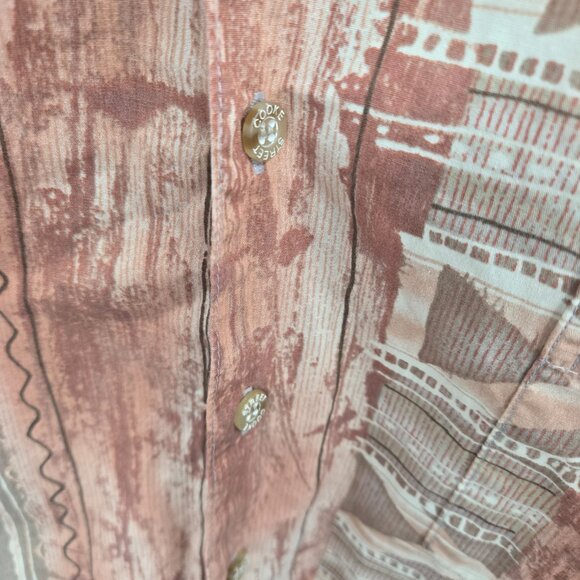 Vintage Cooke Street Honolulu Brown 100% Cotton Button Down Medium - Picture 4 of 12